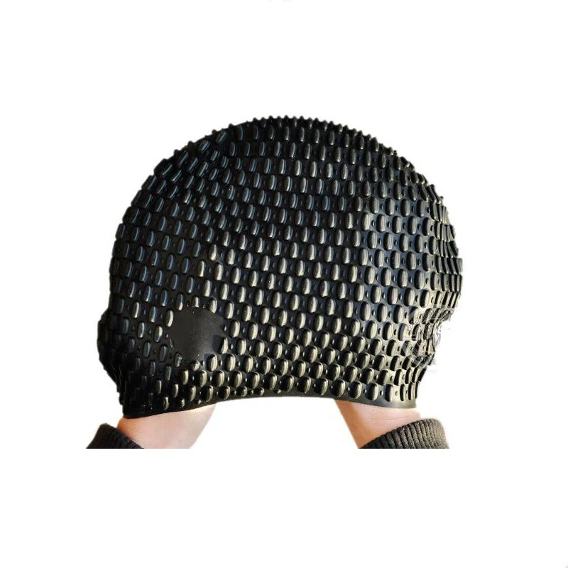 

2020 Silicone Swimming Cap Water Drops Adults Swim Pool Hat Waterproof Swim Caps Ear Protection Long Hair Unisex Bathing Hats