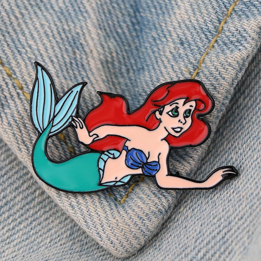LT1200 Милая эмалированная шпилька с рисунком русалки Шпилька для лацкана