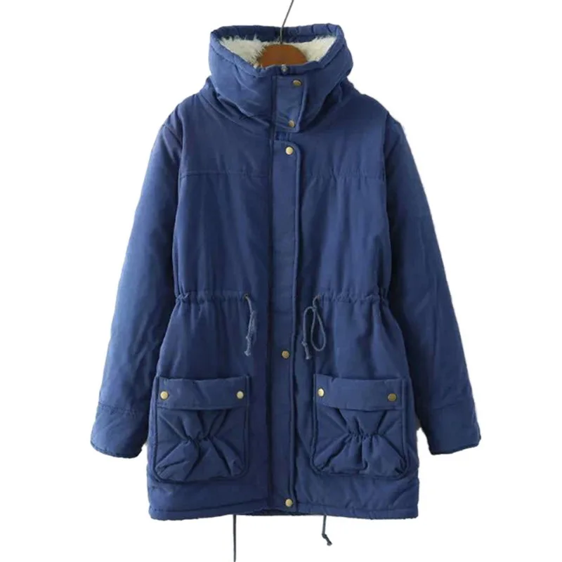 Royal Blue LOOZYKIT, зимнее пальто для женщин, модный бренд, свободная верхняя одежда,, Femme, средней длины, ватная куртка, ватная парка, Mujer размера плюс - Цвет: Royal Blue