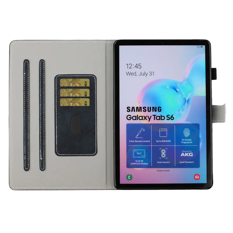 Чехол для Samsung Galaxy Tab S6 10,5 SM-T860 SM-T865 T860 10," чехол Funda чехол для планшета подставка оболочка Капа+ пленка+ ручка