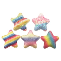 20pcslot 4 8cm rainbow star padded appliques for clothes sewing supplies diy craft handmade children hair accessories