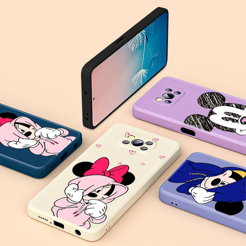 

Mickey Mouse Couples For Xiaomi 6 X CC9 E A3 Lite A2 Mix 3 4 Poco X3 NFC X2 M2 C3 M3 Pro F3 GT Liquid Silicone Phone Case