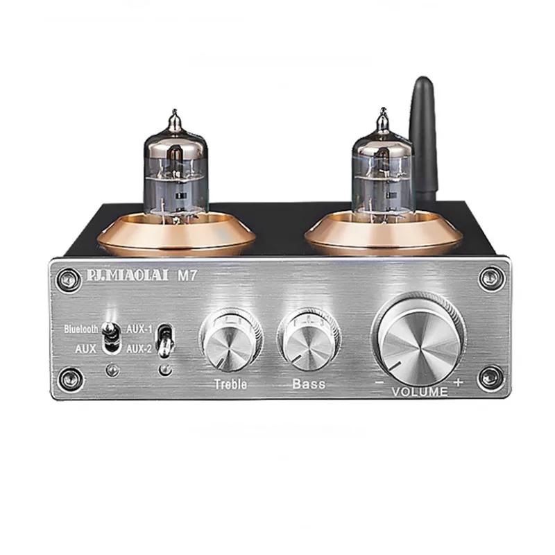 Silver EU Plug Усилитель Bluetooth звуковой Предварительный усилитель 6J1 трубки AMP HiFi лихорадка предусилитель домашний Театр RCA стерео предварительный усилитель звука Системы - Цвет: Silver EU Plug