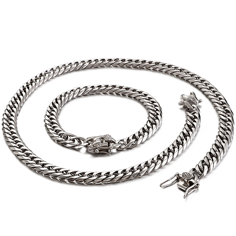 9MM Thick Chain Bracelet Necklace Men Stainless Steel With Lock Hip Hop Choker Mens Necklaces Male Jewelry Accessories Dropship | Украшения