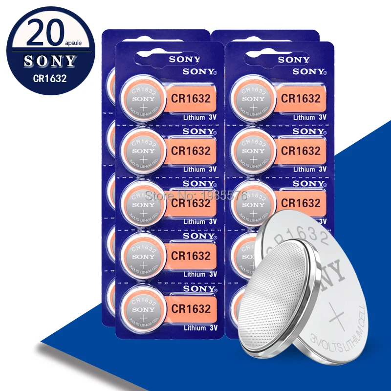 

20 шт., Литиевые Батарейки для пульта дистанционного управления SONY CR1632