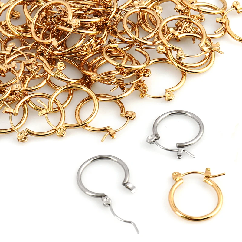 5 шт./лот нержавеющая сталь французские крючки серьги делая большой в виде колец