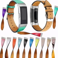 replacement fitbit charge 3 bands leather straps band interchangeable smart fitness watch bands with stainless frame for charge3