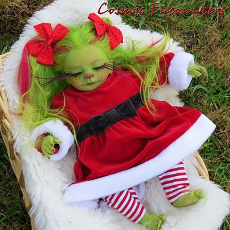 Реалистичная мультяшная Кукла Reborn Baby Grinch Рождественская кукла подарки для детей