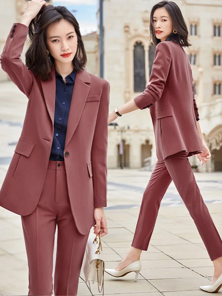 High Quality Fabric Ladies Professional Formal Business Suits Women Pantsuits with Pants and Jackets Coat OL Styles Blazers | Женская