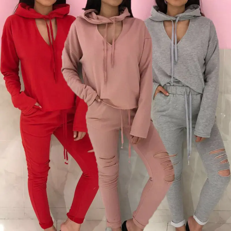 

Женская толстовка с капюшоном спортивный топ и штаны с длинным рукавом спортивная толстовка с капюшоном спортивный костюм брюки 2 шт, компл...