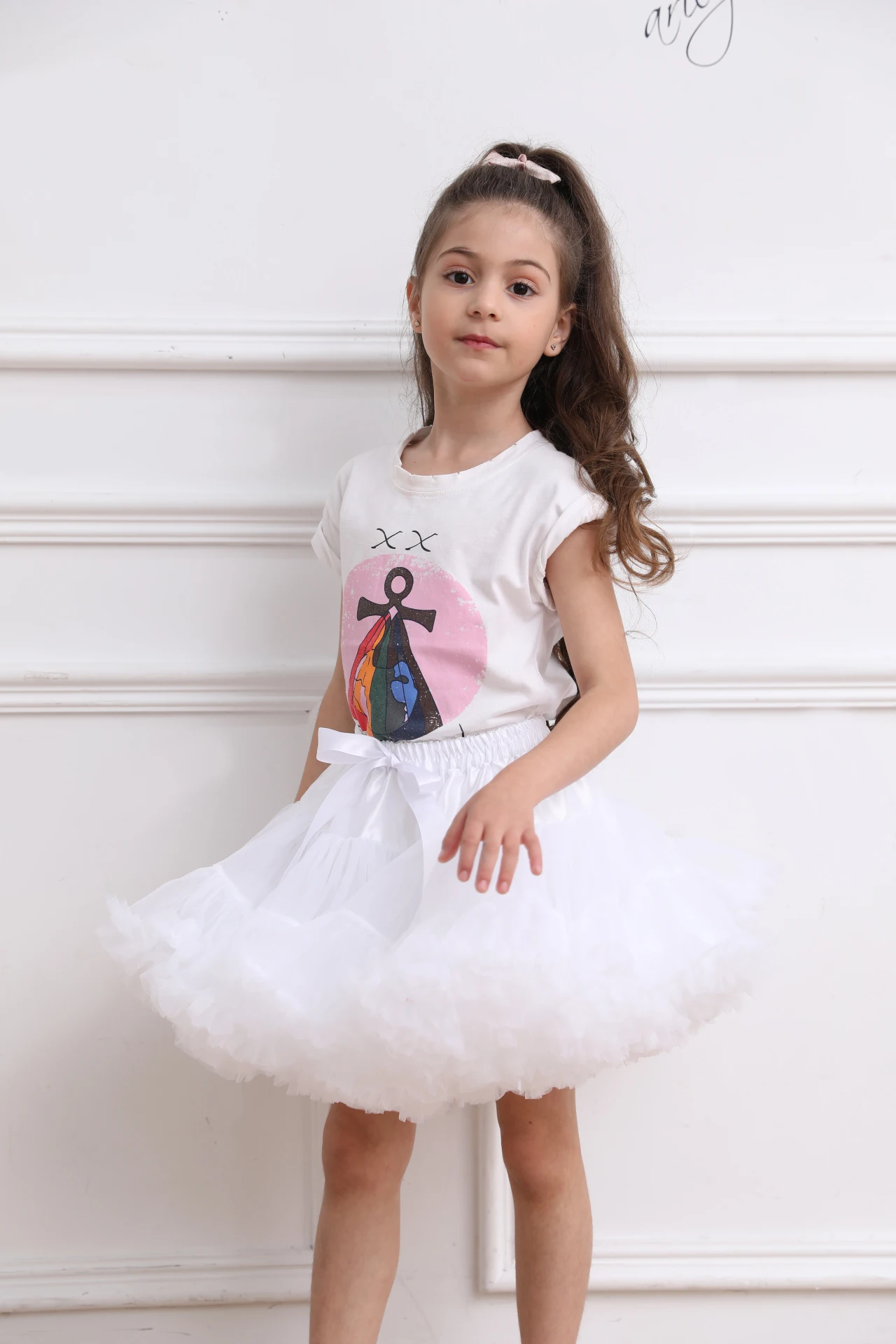 Solid Color Parent-Child Costume Ballet Kids Pettiskirt Girl Fluffy Lace Girl Skirts Princess Tulle Party Dance Baby Tutu Skirt