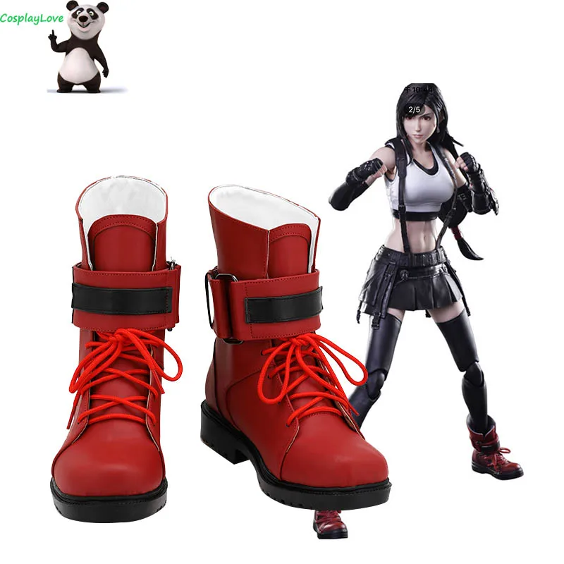 Кожаная обувь для косплея персонализированной финальной фантазии VII Tifa Lockhart Red