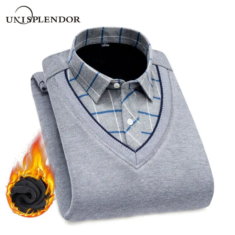 Новые модные мужские рубашки из двух частей утолщенная зимняя крутая Мужская