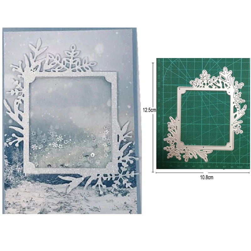 

Snowflake Background Frame Metal Cutting Dies Scrapbooking dies for DIY Decoration Paper Craft Embossing Die Cuts Stencils Dies