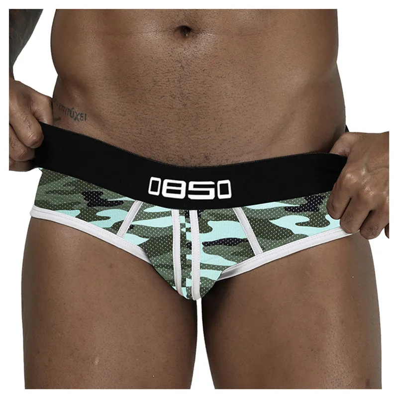 Мужское сексуальное нижнее белье камуфляжные трусы боксеры с принтом дышащее
