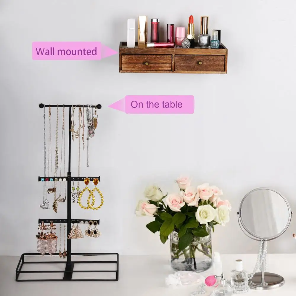 Чехол для ювелирных изделий ящик хранения лака ногтей губной помады настольный