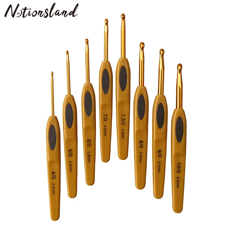 8 шт./компл. эргономичные крючки для вязания пластиковая ручка металлические