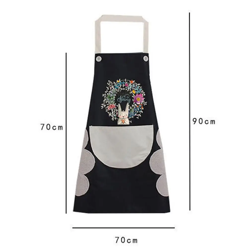 

Kitchen Wipeable Apron Waterproof Oil-Proof Cartoon Wreath Rabbit Kitchen Nail Shop Apron for Women Baking Accessories