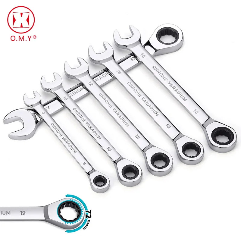 

OMY Ratchet Combination Metric Wrench Fine Tooth Gear Ring Torque and Socket Wrench Nut Tool 6mm-30mm for Repair of Wrench