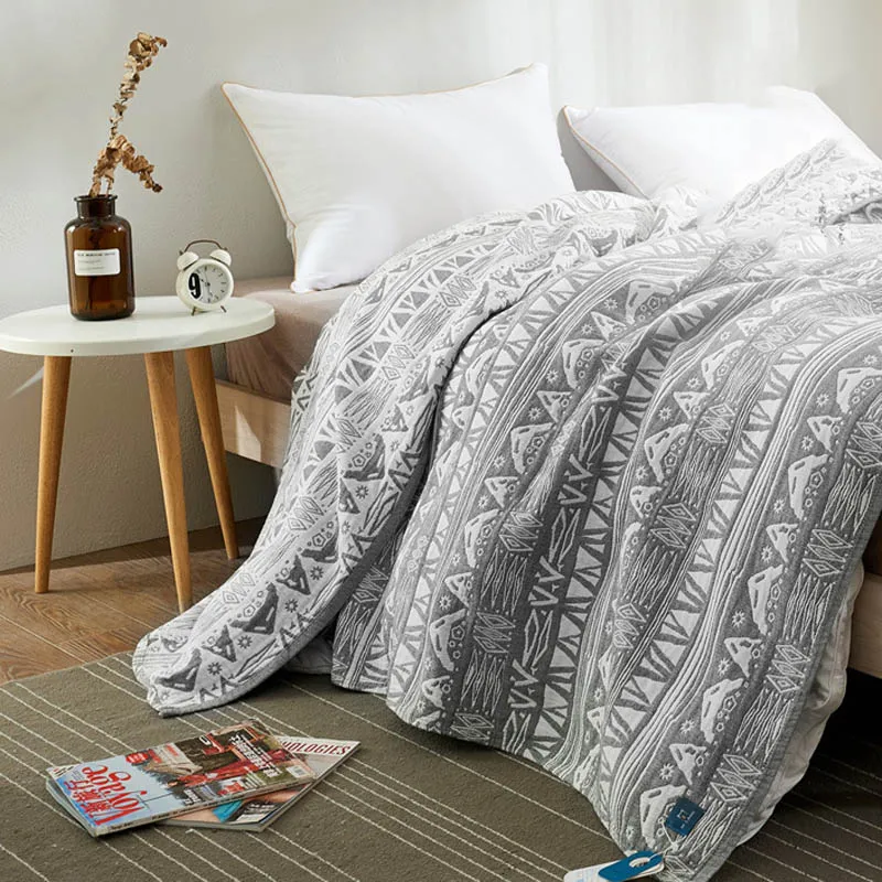 Летнее одеяло Totem для кровати Хлопковое полотенце тонкое Марлевое постельное