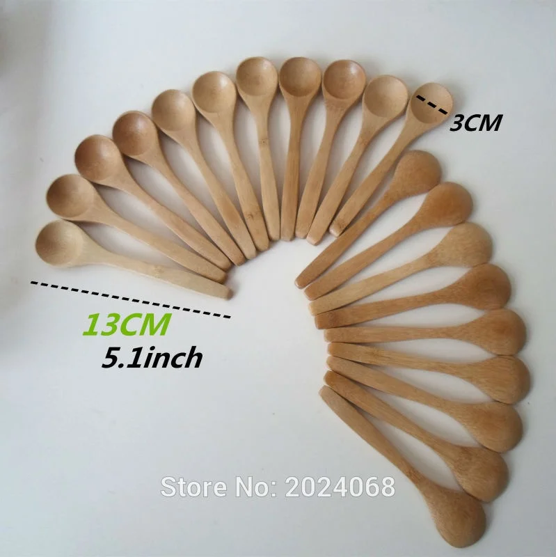 

10Pcs/Set 5.1inch Wooden Spoon Ecofriendly Tableware Bamboo Scoop Coffee Honey Tea Spoon Stirrer DSS899