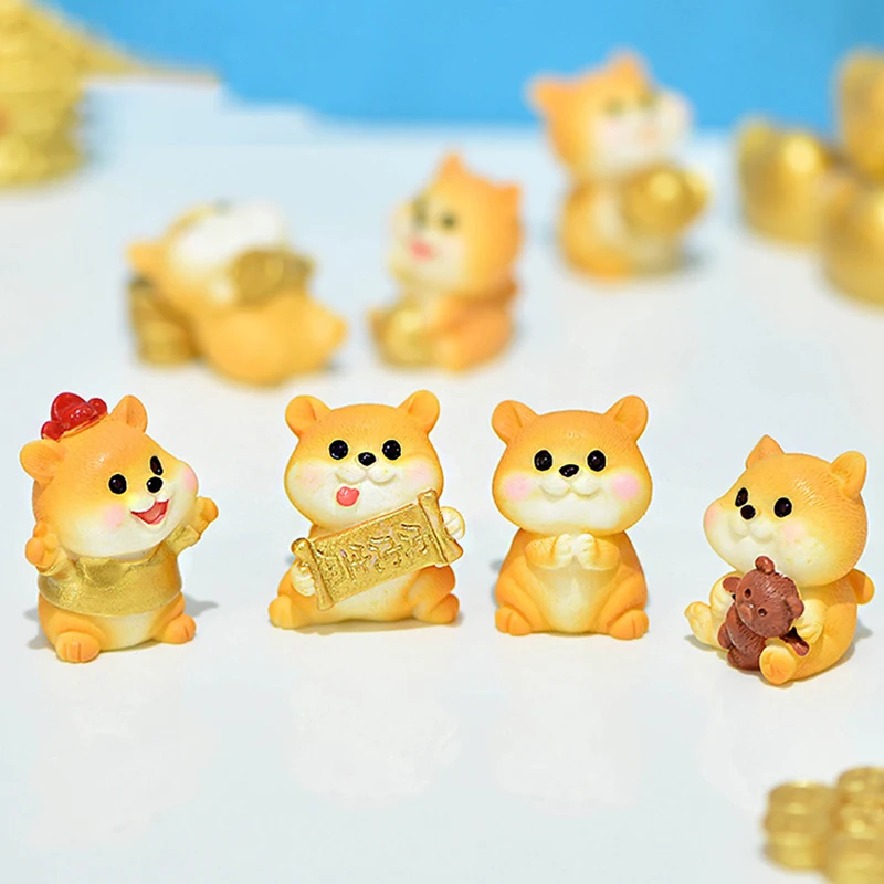

Resin Dog Ornament Family Micro Landscape Decoration Miniatures Figurines Home Decor Puppy Accessories