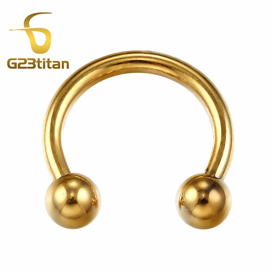 Circular Barbells 10 шт. в партии G23 титановые округлые микроштанги Bananabells губная серьга ювелирные украшения для пирсинга кольца оптом - Окраска металла: Circular Barbells
