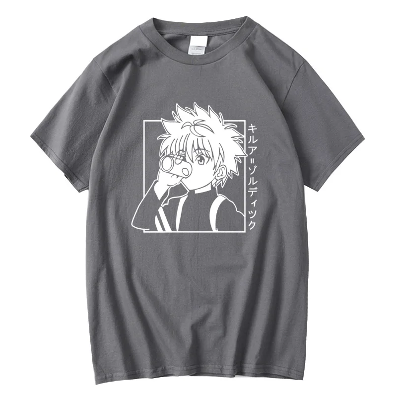 Футболка с принтом японского аниме Hunter X Kilua мужская и женская летняя модная