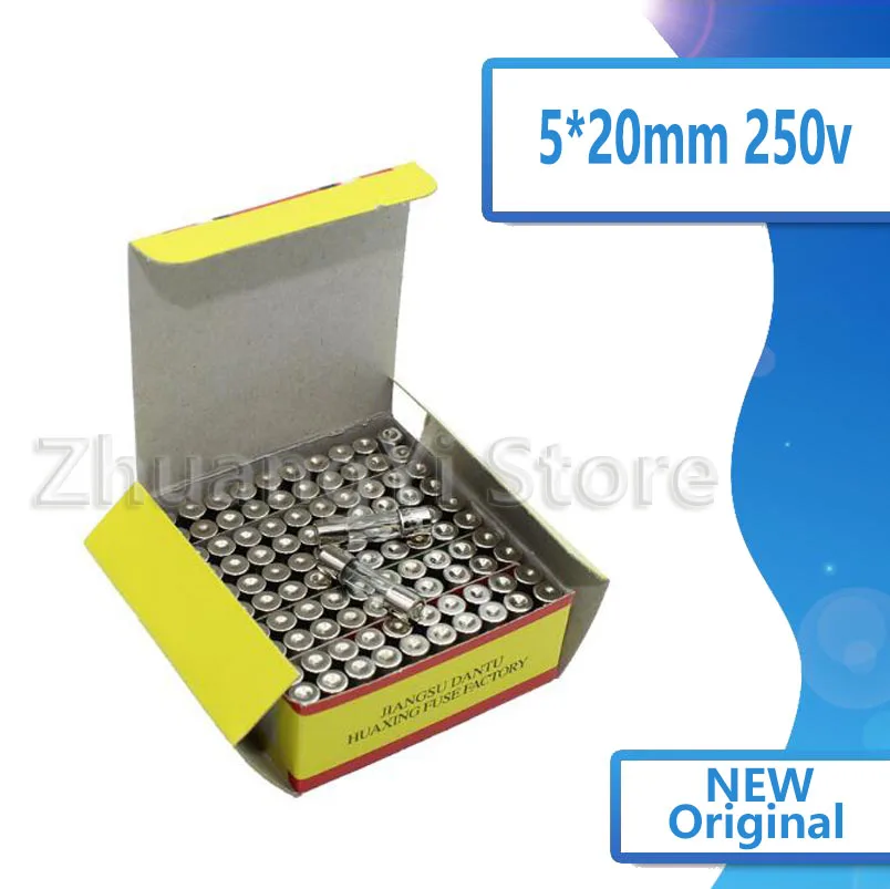 100 шт./лот предохранитель 5*20 5X20 5 мм * 20 мм стекло страхование трубки безопасности 1A 2A 3A 3.15A 4A 5A 6A 7A 8A 10A 12A 15A 20A