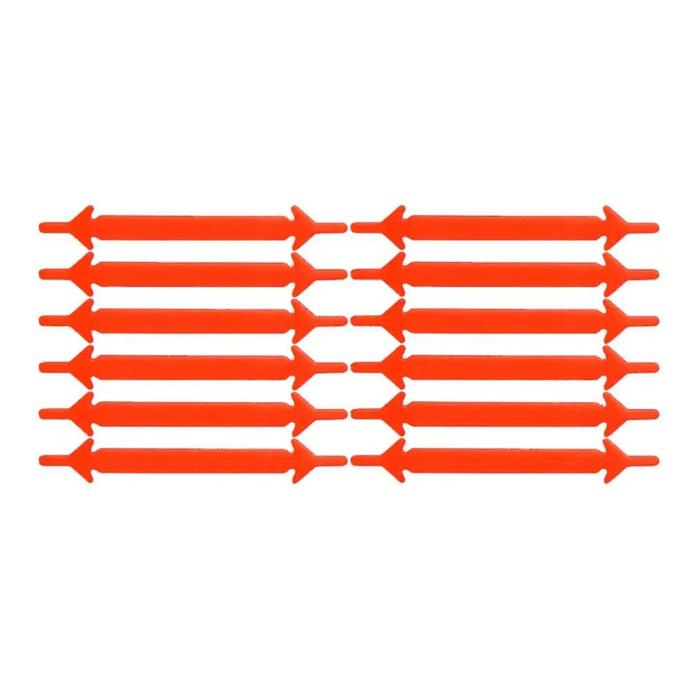 Orange 12 шт силиконовые шнурки, эластичные шнурки для обуви, без завязок, кроссовки для отдыха, быстро ленивые шнурки для детей и взрослых, унисекс, безопасные резиновые шнурки для обуви - Цвет: Orange