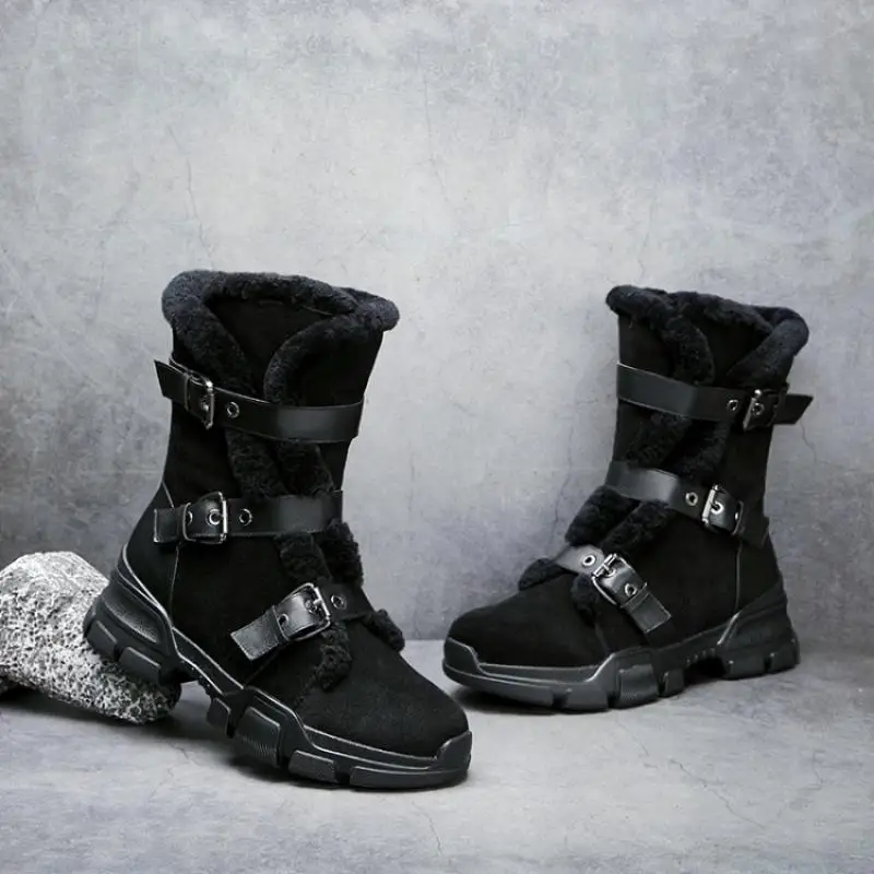 SWYIVY/Роскошная зимняя обувь женские зимние ботинки на кроличьем меху женская