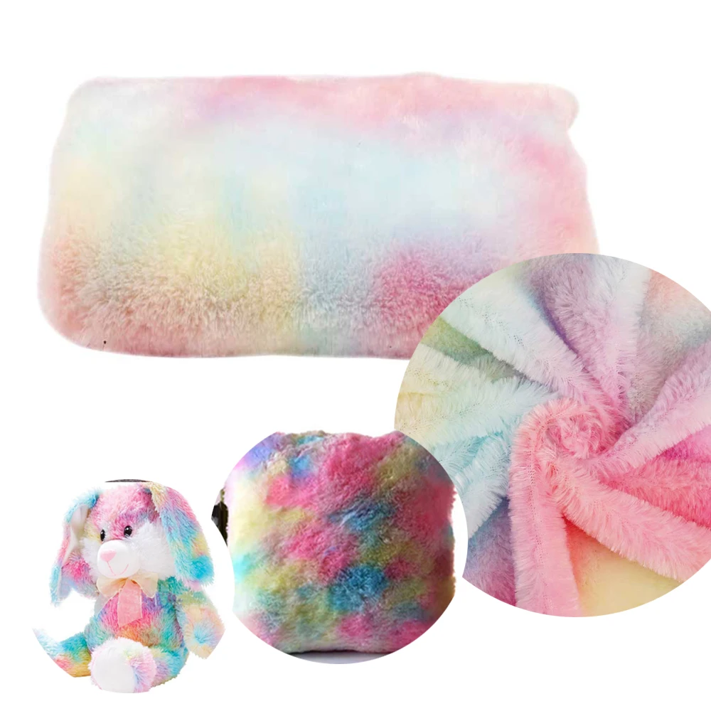 45*150 см зимняя плюшевая ткань радужного цвета теплая для сделай сам домашний