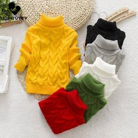 new 2020 kids children solid pullover sweater autumn winter boys girls turtleneck knitted sweaters tops clothing for 2 8t