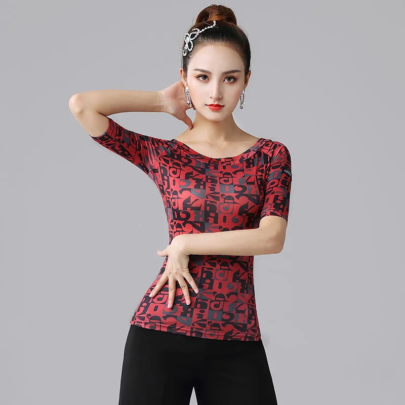 Двойной современный женский топ для танцев танцевальная Униформа с рукавами