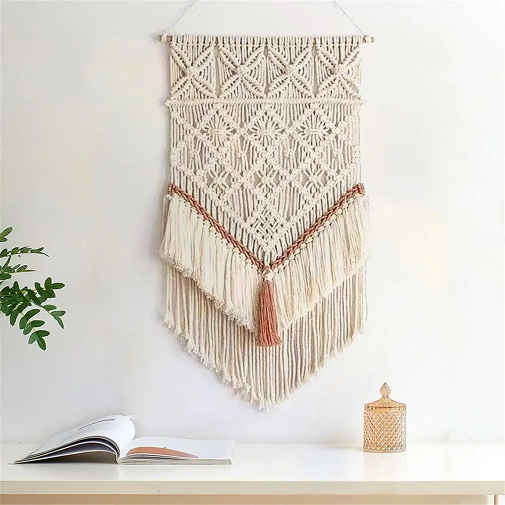 

Bohemia Style Weave Hanging Tapestry Tassels Decor Hollow Stacked Design Home Living Room Bedroom Ornaments Wall Tapestry
