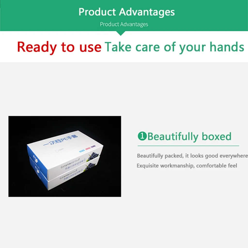 

100pc Disposable Glove Plastic Clear Disposable Gloves Garden Restaurant Home Food Gloves Baking Tool Guantes De Nitrilo A09