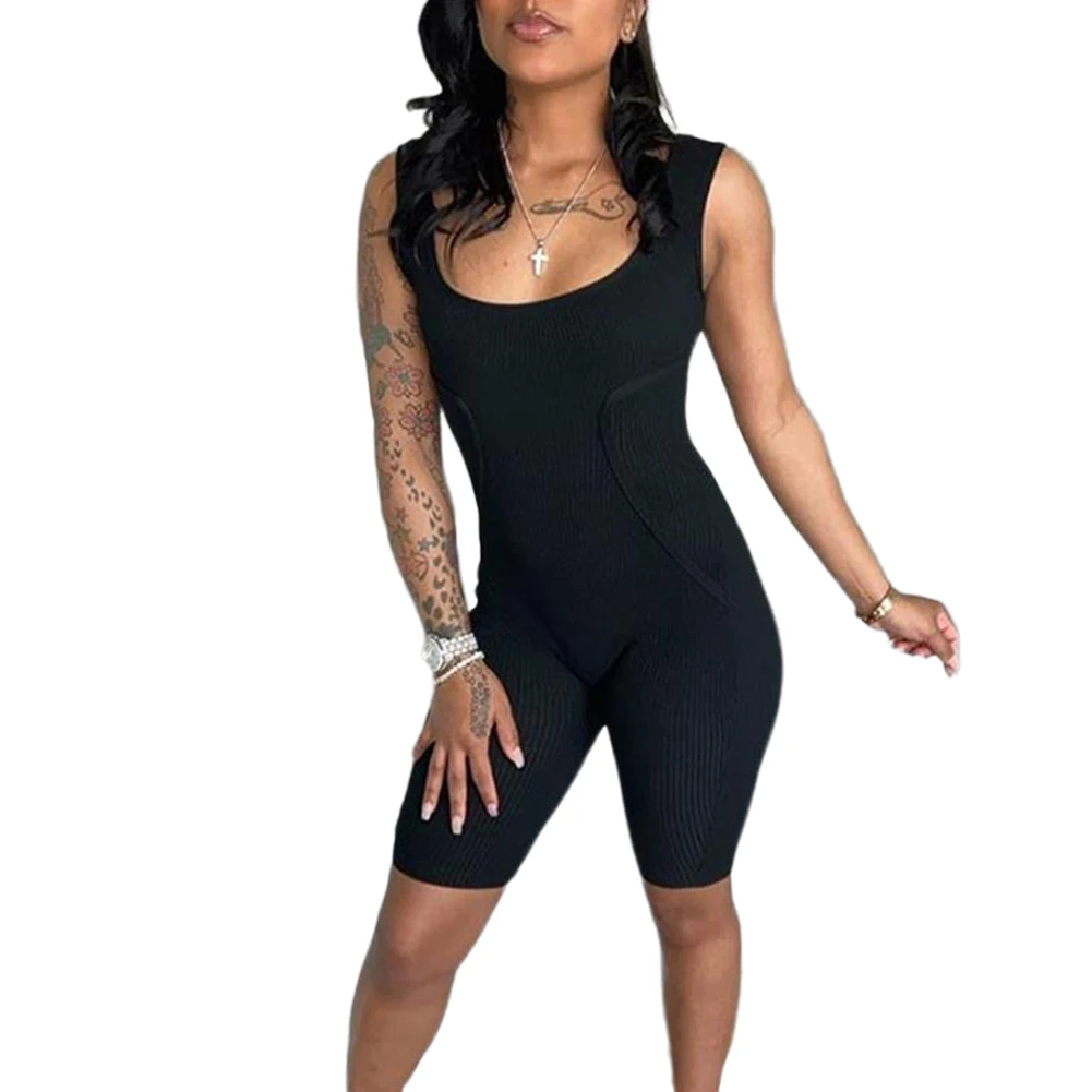 

Sport Women Sleeveless One Piece Jumpsuits Yoga Wear Slim Running Fitness Sportwear Romper