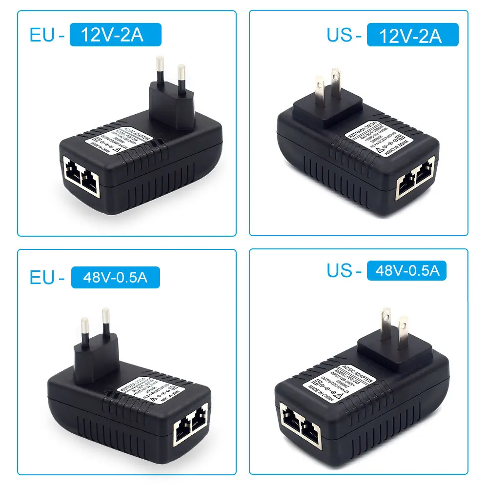 48 В/12 в POE инжектор Ethernet CCTV адаптер питания 0 5 А/2 а 24 Вт для IP-камер IP телефонов