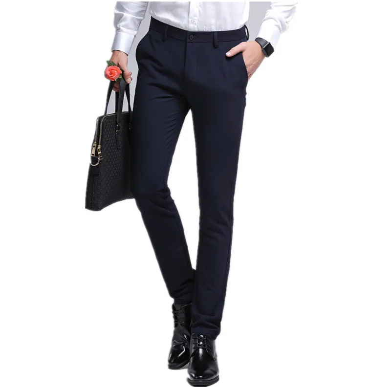 

New Classic Men Business Pants Fashion Dress Pants Men Slim Fit Trousers Office Casual Black Formal Pants Men Suit Pants