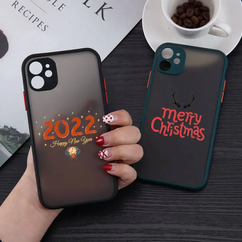 

Merry Christmas Santa Claus Phone Case matte transparent For iphone 7 8 11 12 13 plus mini x xs xr pro max cover