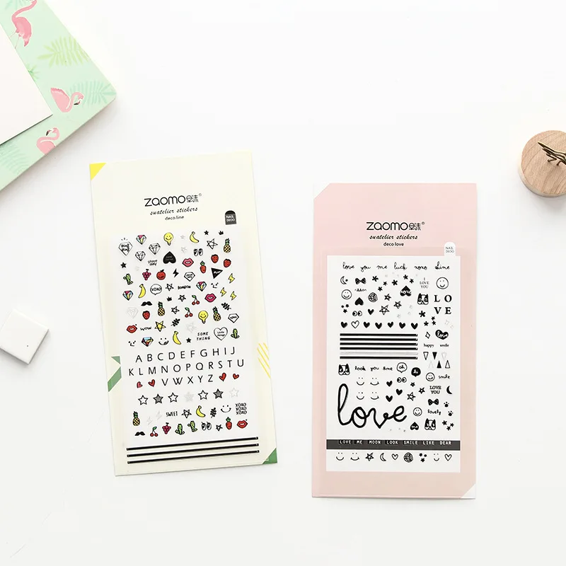 Мультяшные мини-наклейки для ногтей с цветами вишни декоративный дневник