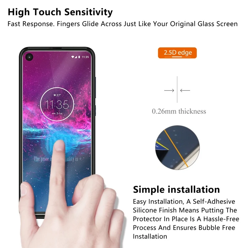 10 шт закаленное стекло для Motorola One экшен экран протектор 2.5D 9H защитная