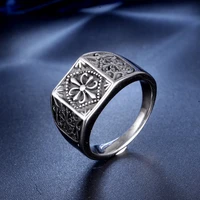megin d vintage simple personality carved cross titanium steel rings for men women couple friend fashion design gift jewelry