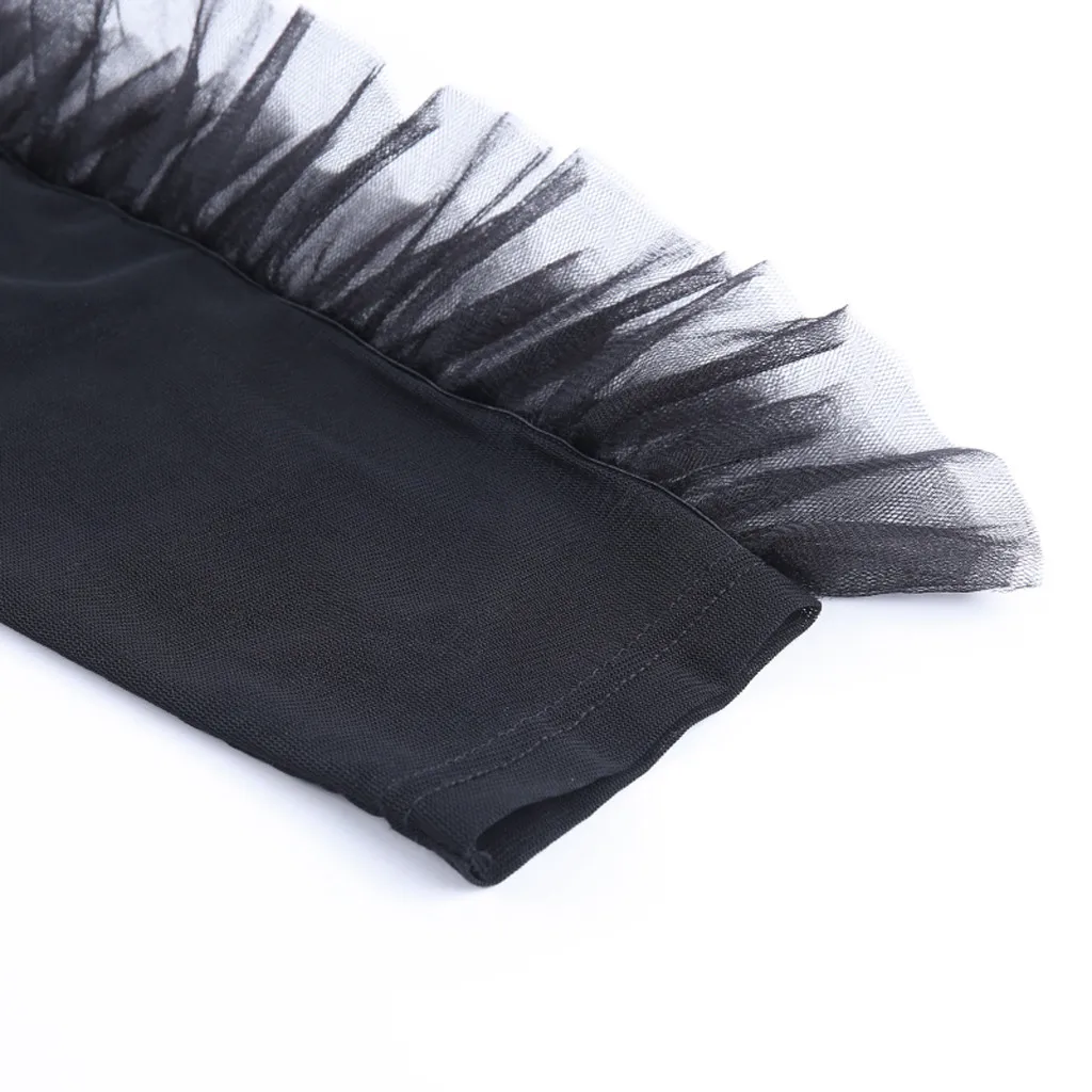 Модный женский комбинезон с воротником хомутом и рукавами рюшами сексуальный