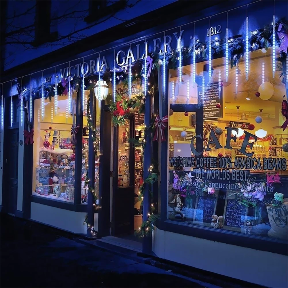 144LED/288LED Solar Meteor Shower String Lights 30CM Waterproof Xmas Decoration Light Falling for Party Lamps | Лампы и освещение