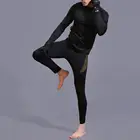 Спортивный костюм унисекс, топ с длинными рукавами, быстросохнущие штаны, большой размер, для спортзала, бега, йоги, спортивный фитнес-костюм 2021