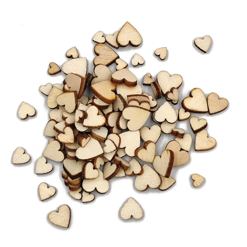 

50 шт Деревянный «любящее сердце» Форма ломтики набор «сделай сам» для вечерние Свадебный декор, дровяной печи, изготовления украшений