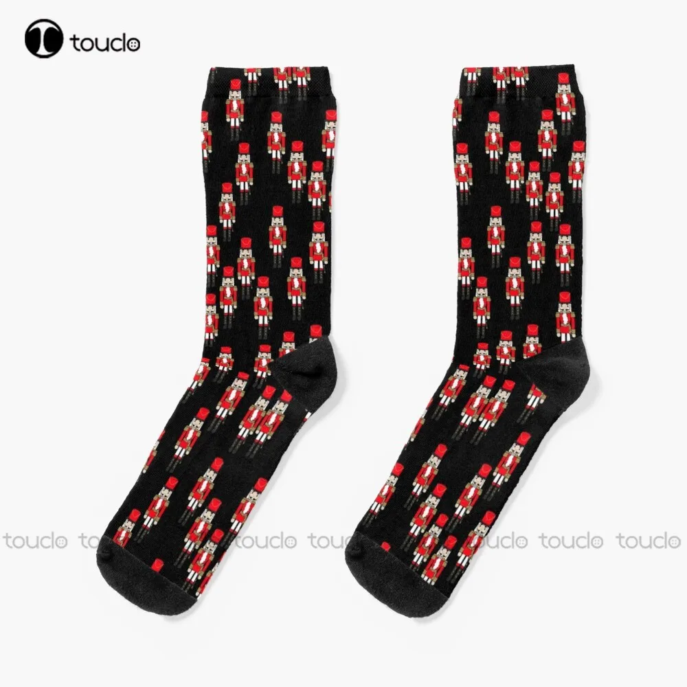 

Nutcracker Army Christmas Fun Black Socks Usa Socks Personalized Custom Unisex Adult Teen Youth Socks 360° Digital Print Gift