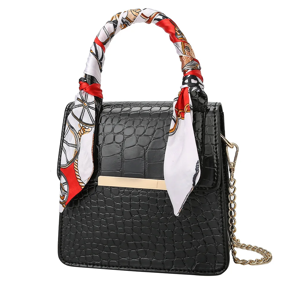 

Women's bag 2021 autumn new crocodile silk scarf handheld shoulder crossbody