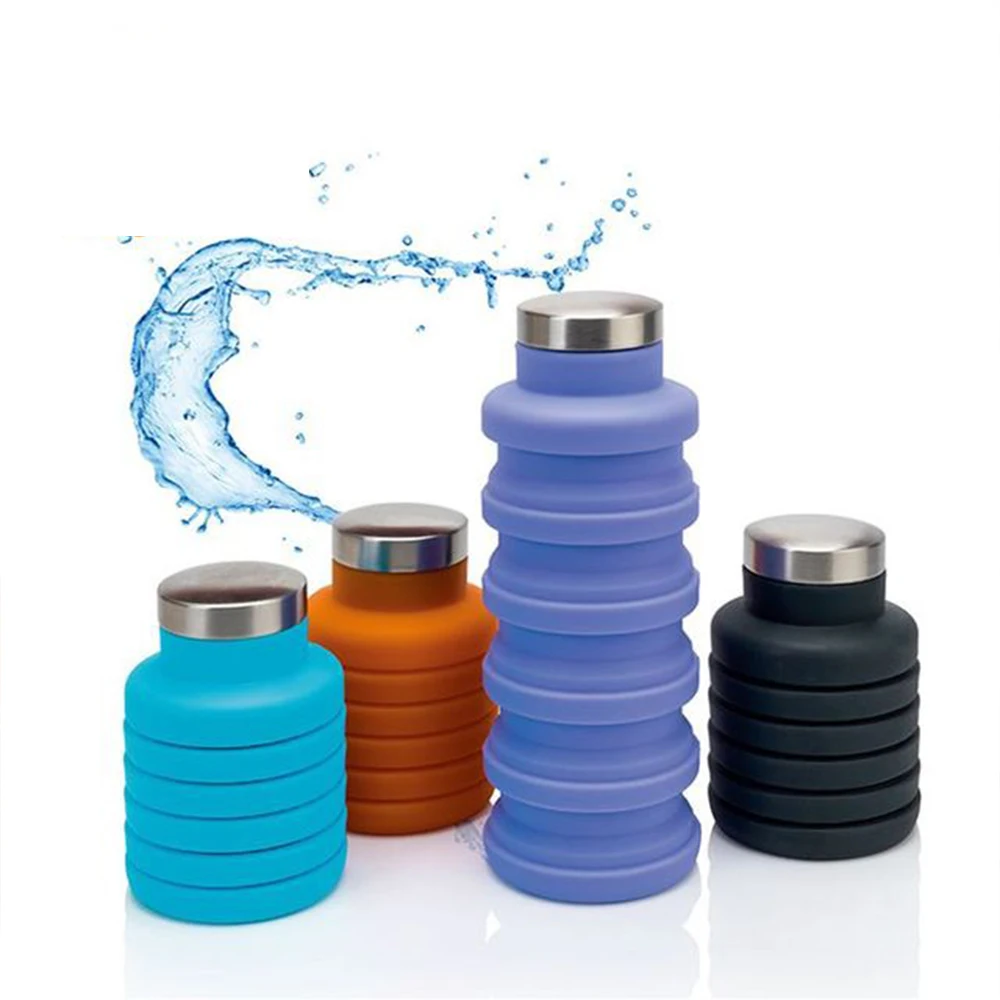 Bouteille d⟪u pliante de 500ml en Silicone rétractable Portable pour les voyages et le Sport | Дом и сад